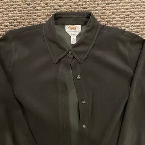 talbots olive green suede/velvety button up